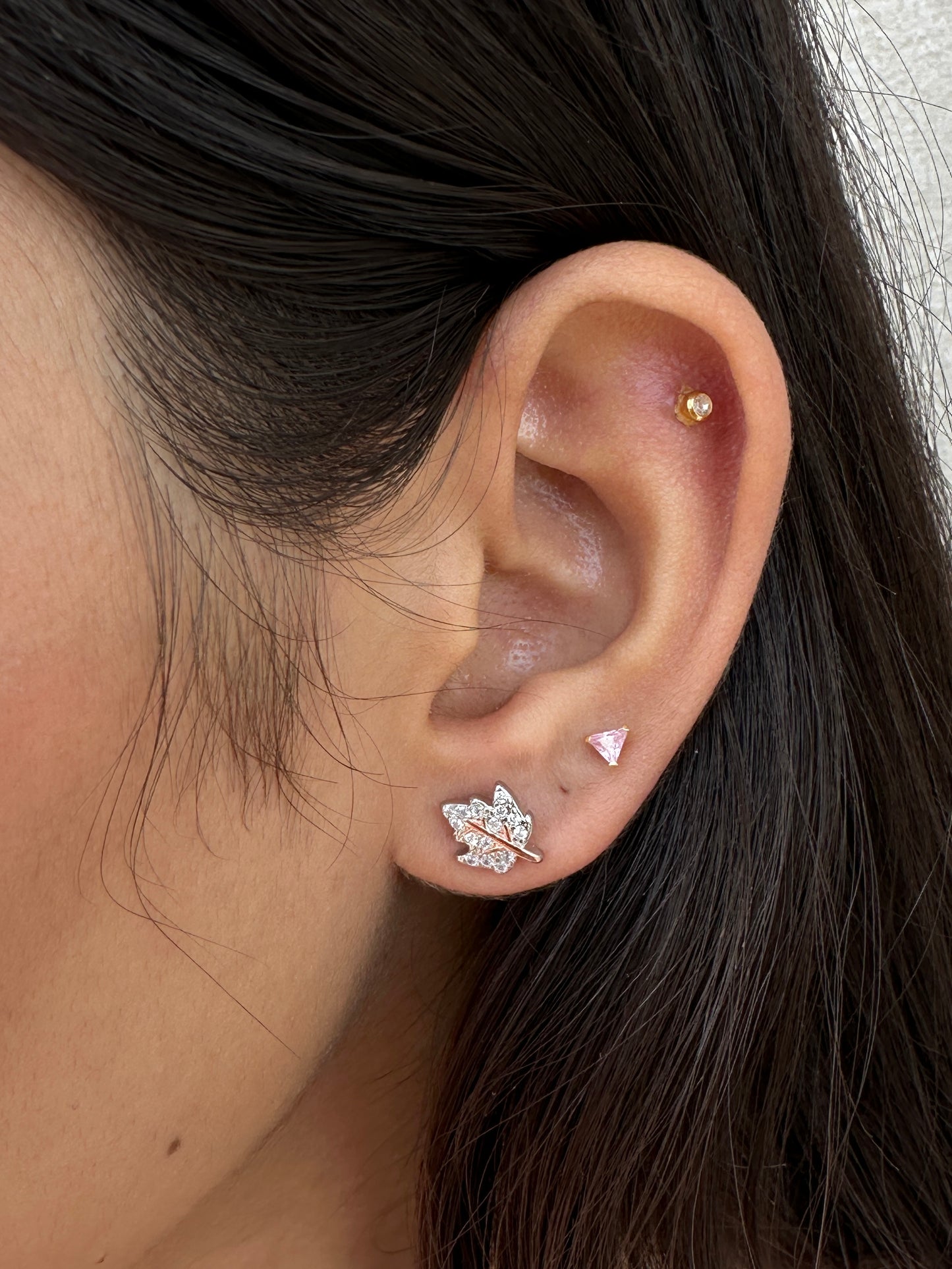 Leaf Rose Gold Polish Earring