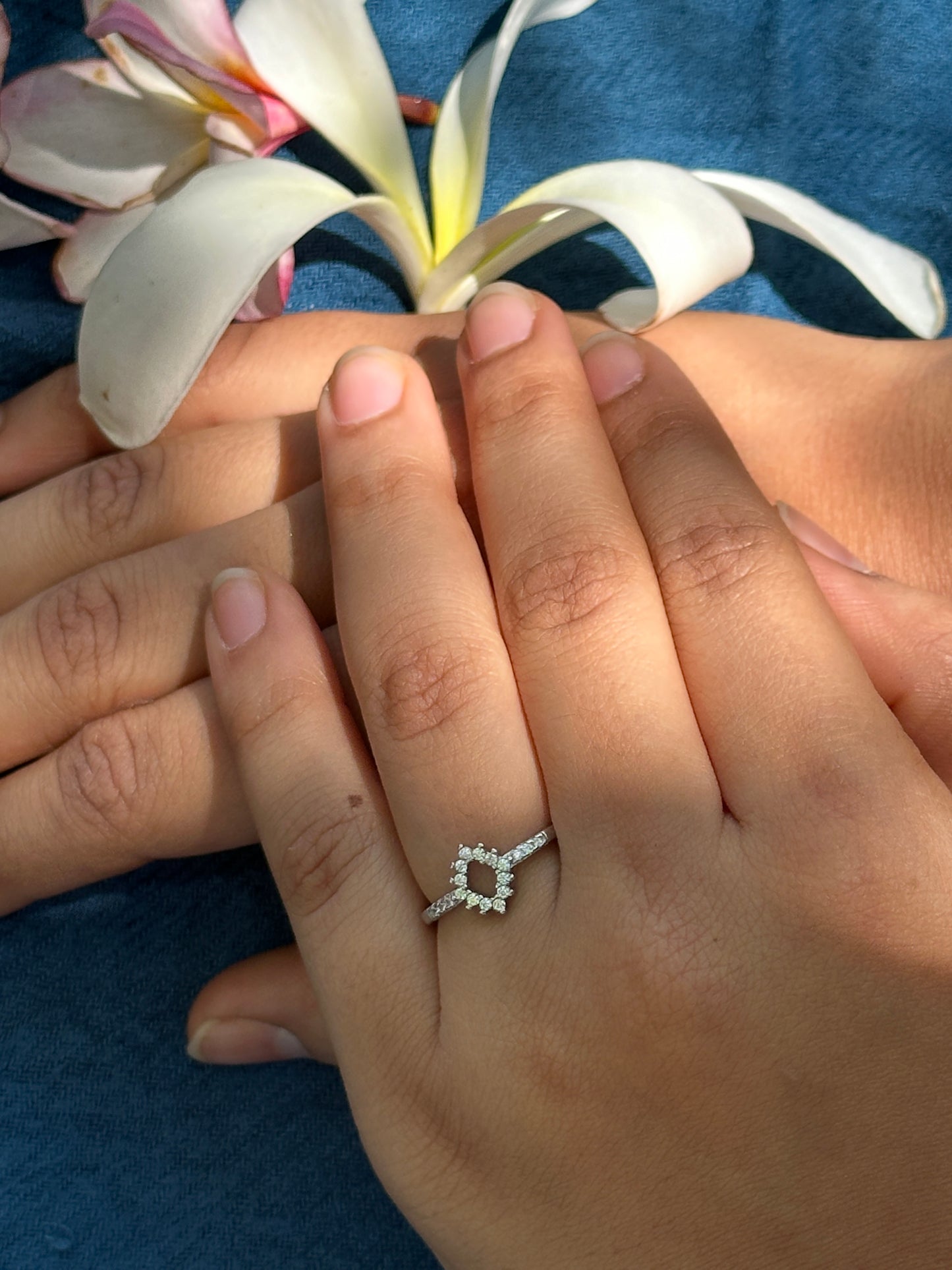 Stunning Halo Silver Ring