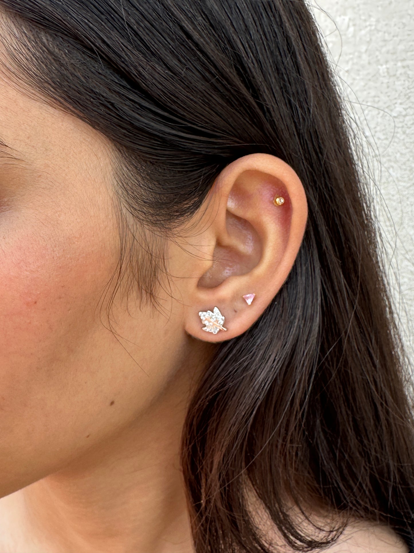 Leaf Rose Gold Polish Earring