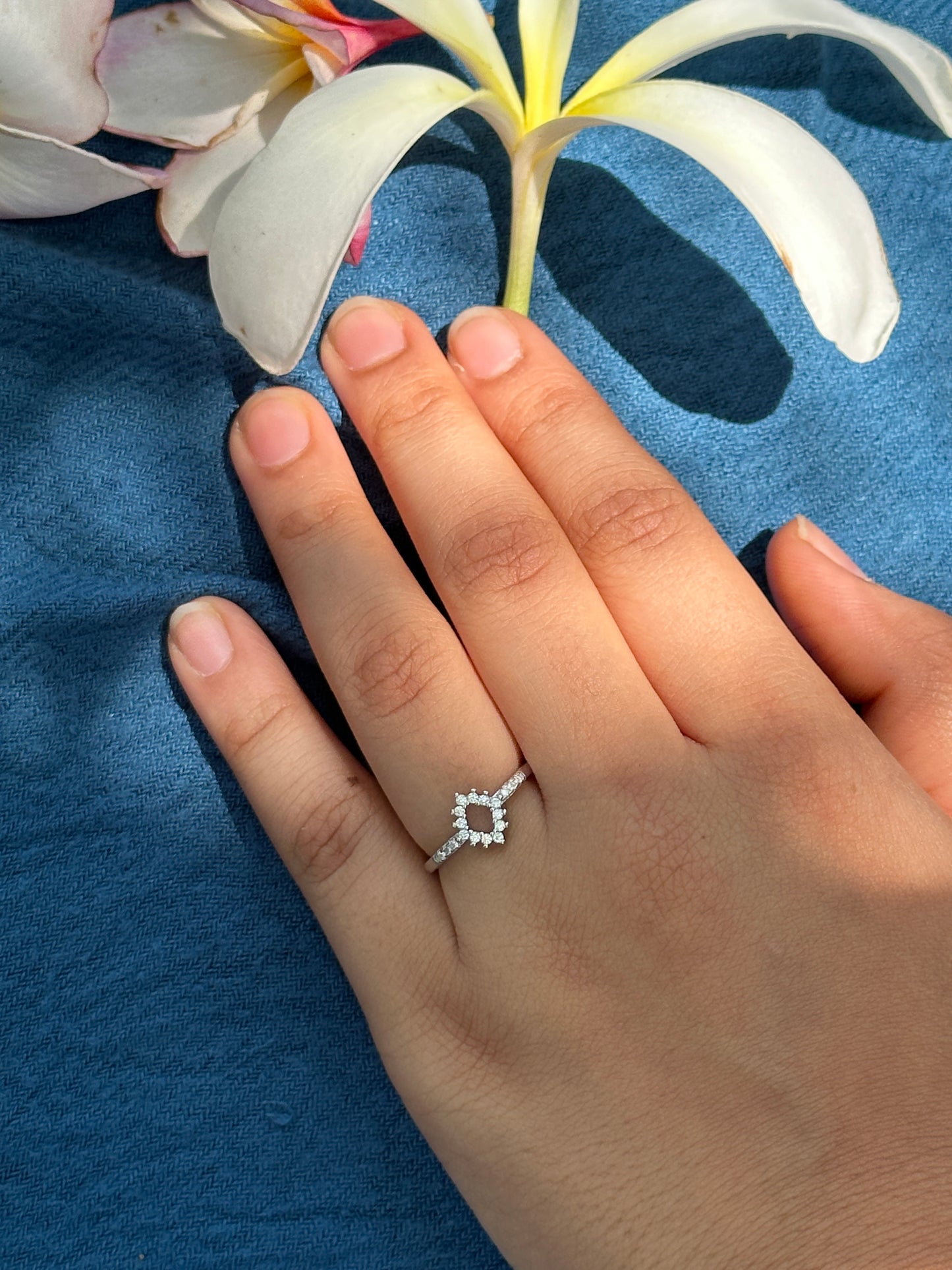 Stunning Halo Silver Ring