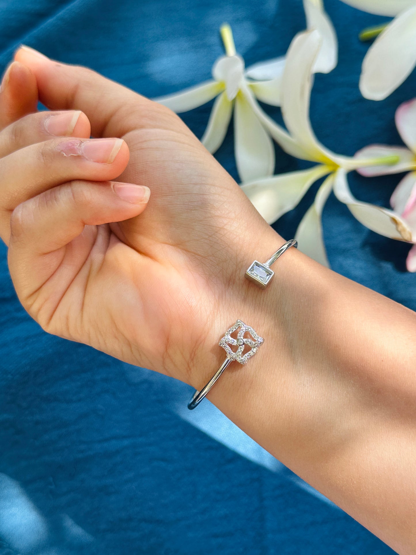 Geometric Silver Kada