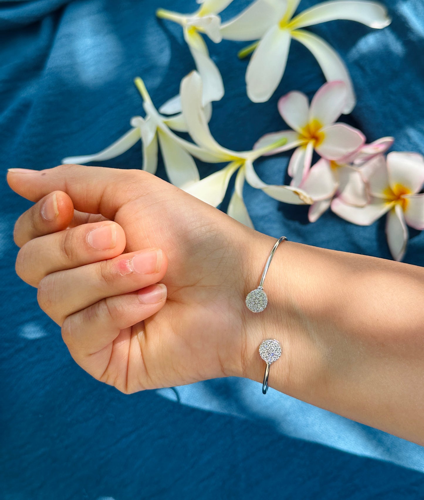 Sparkling Dual Disc Silver Kada