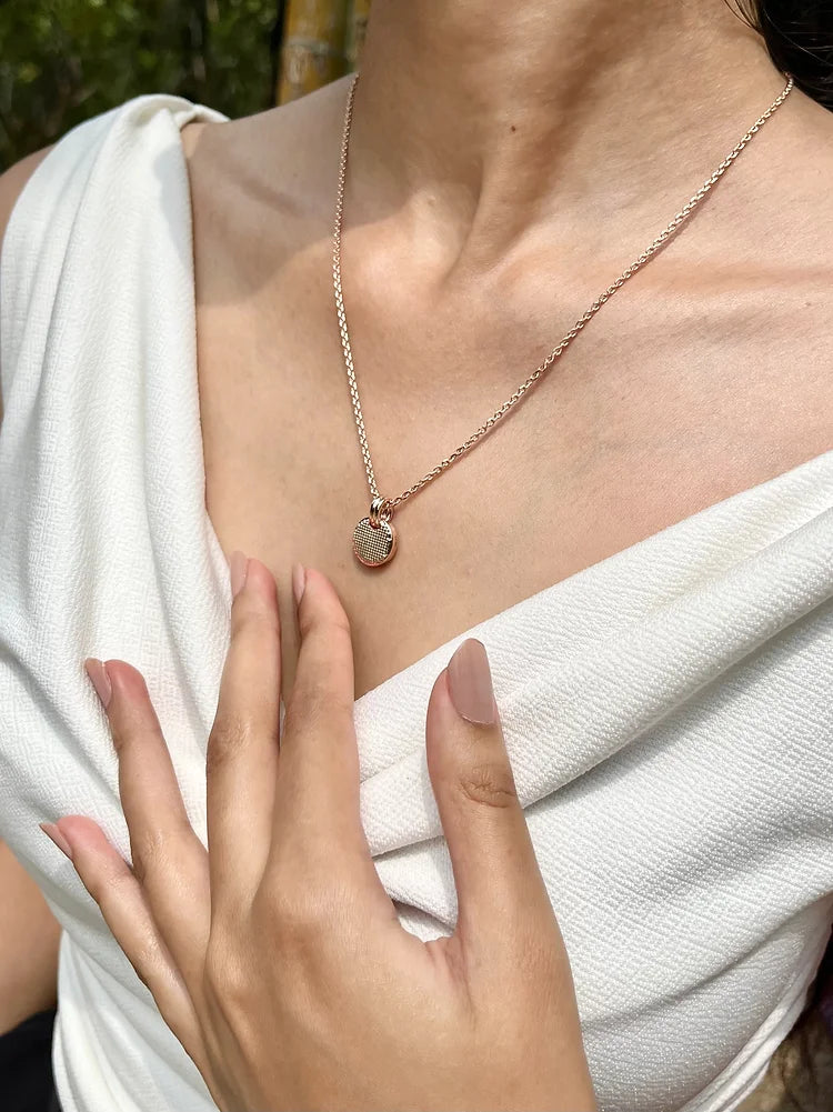 Rose Gold Polish Silver Necklace (Rhodium)