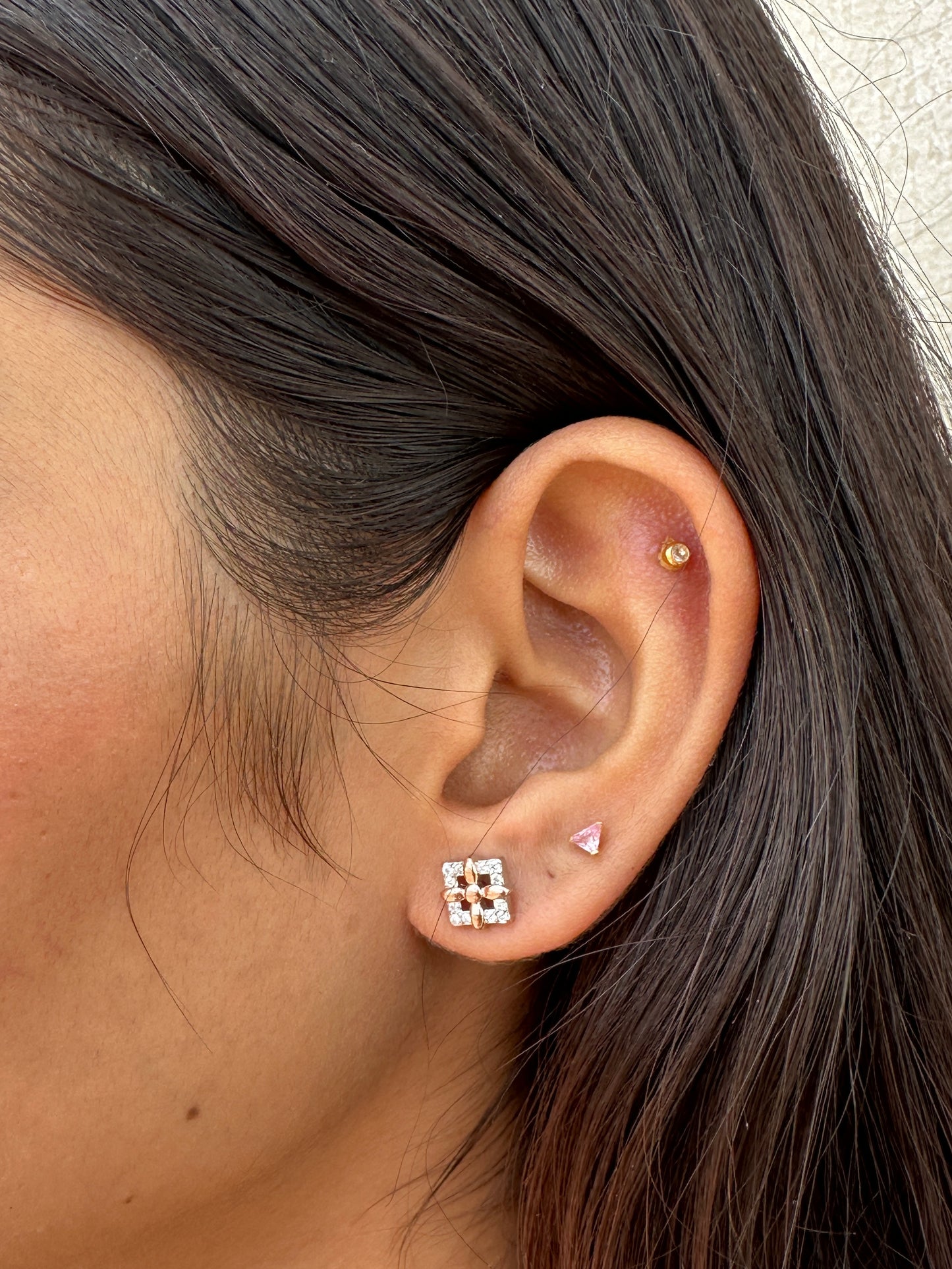 Classic Charm Rose Gold Studs
