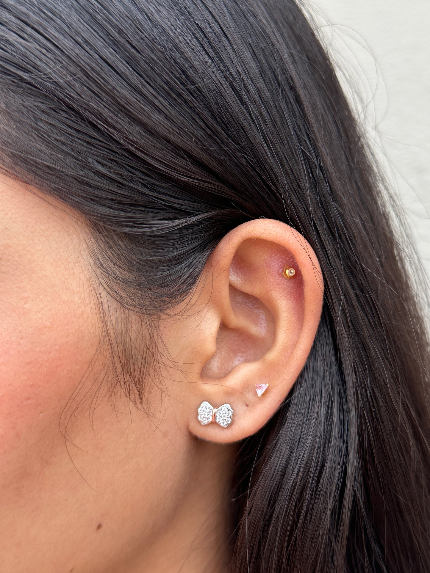 Bow Rose Gold Polish Studs