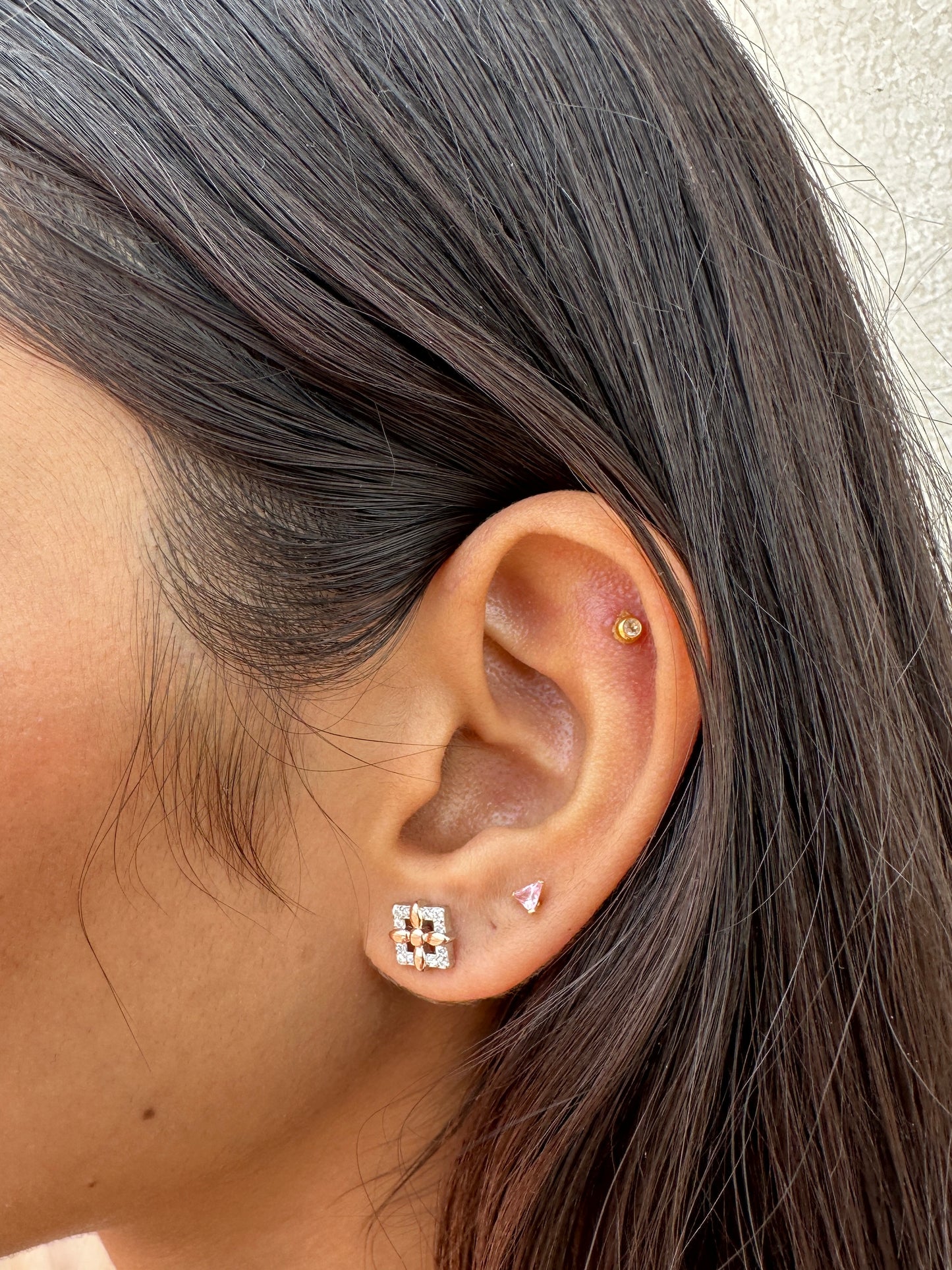 Classic Charm Rose Gold Studs