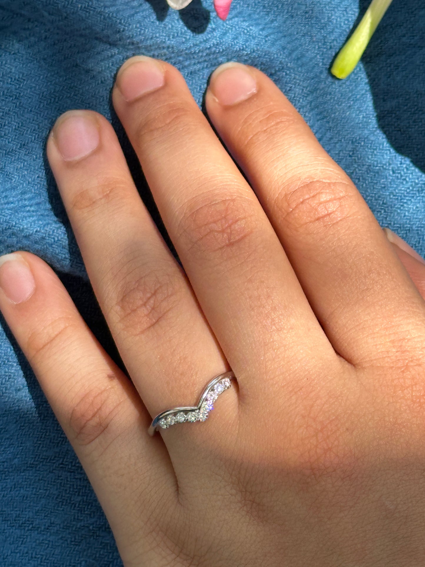 Silver V-Shaped Ring