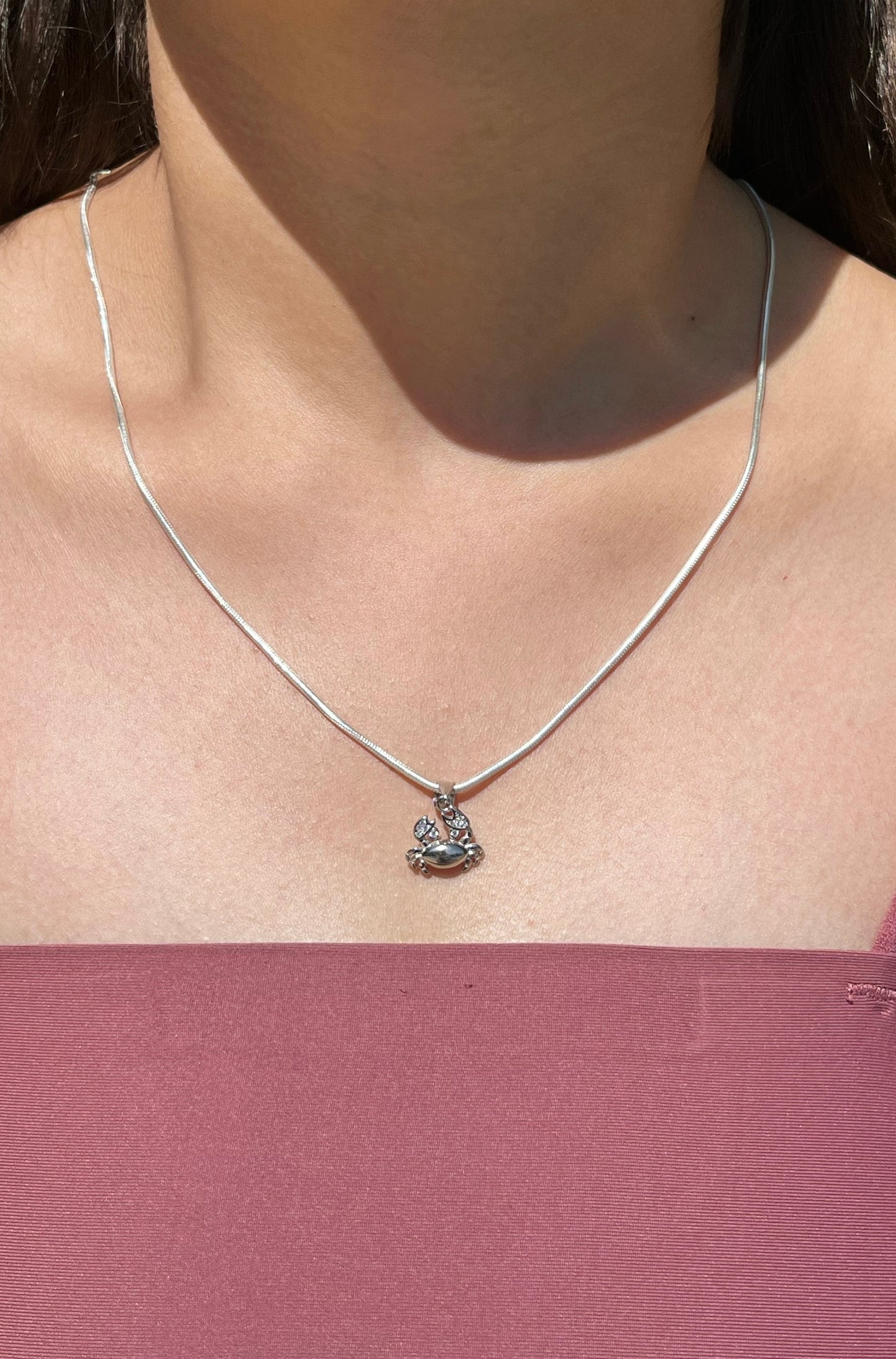 Sterling Silver Crab Necklace