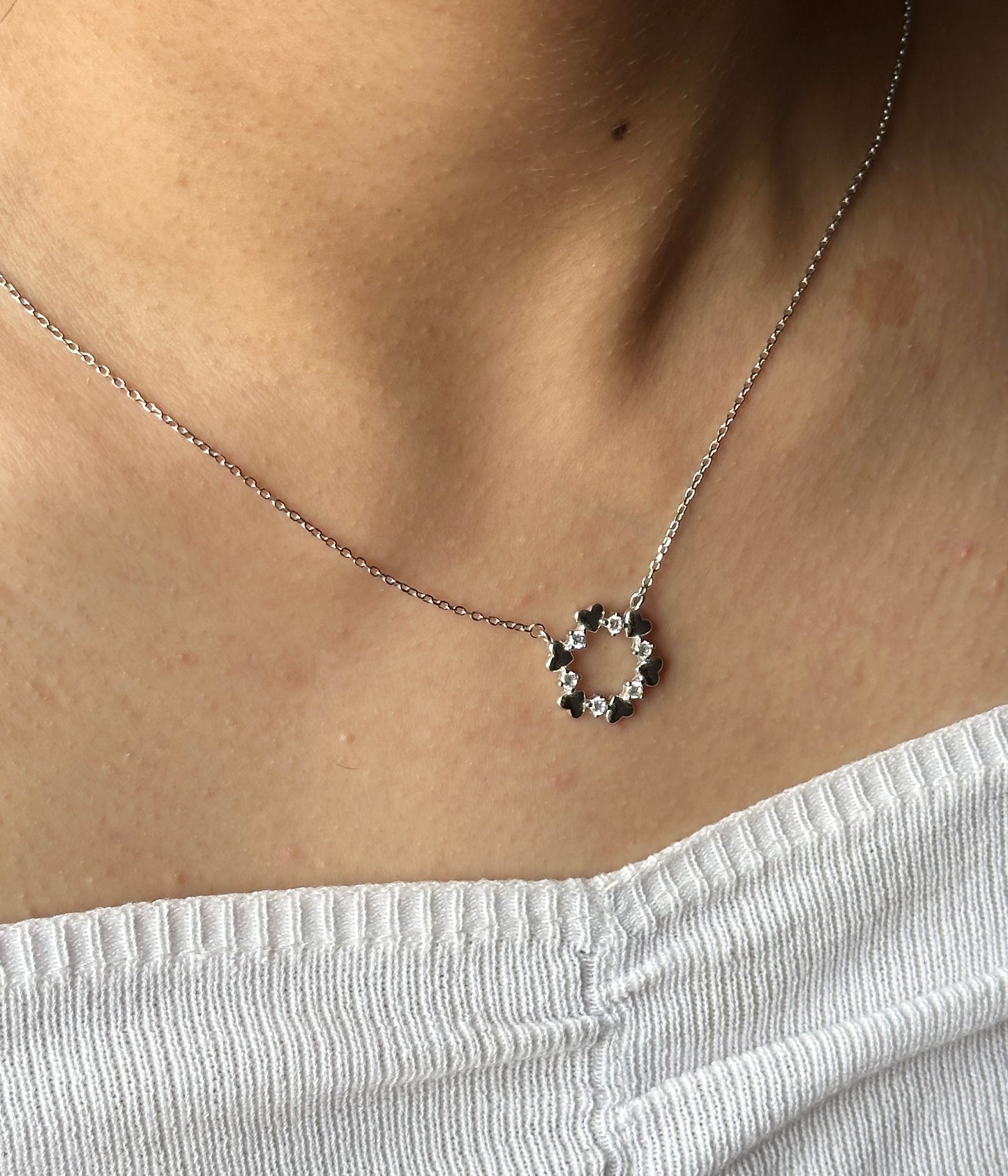 Simple Round Charm 925 Silver Chain