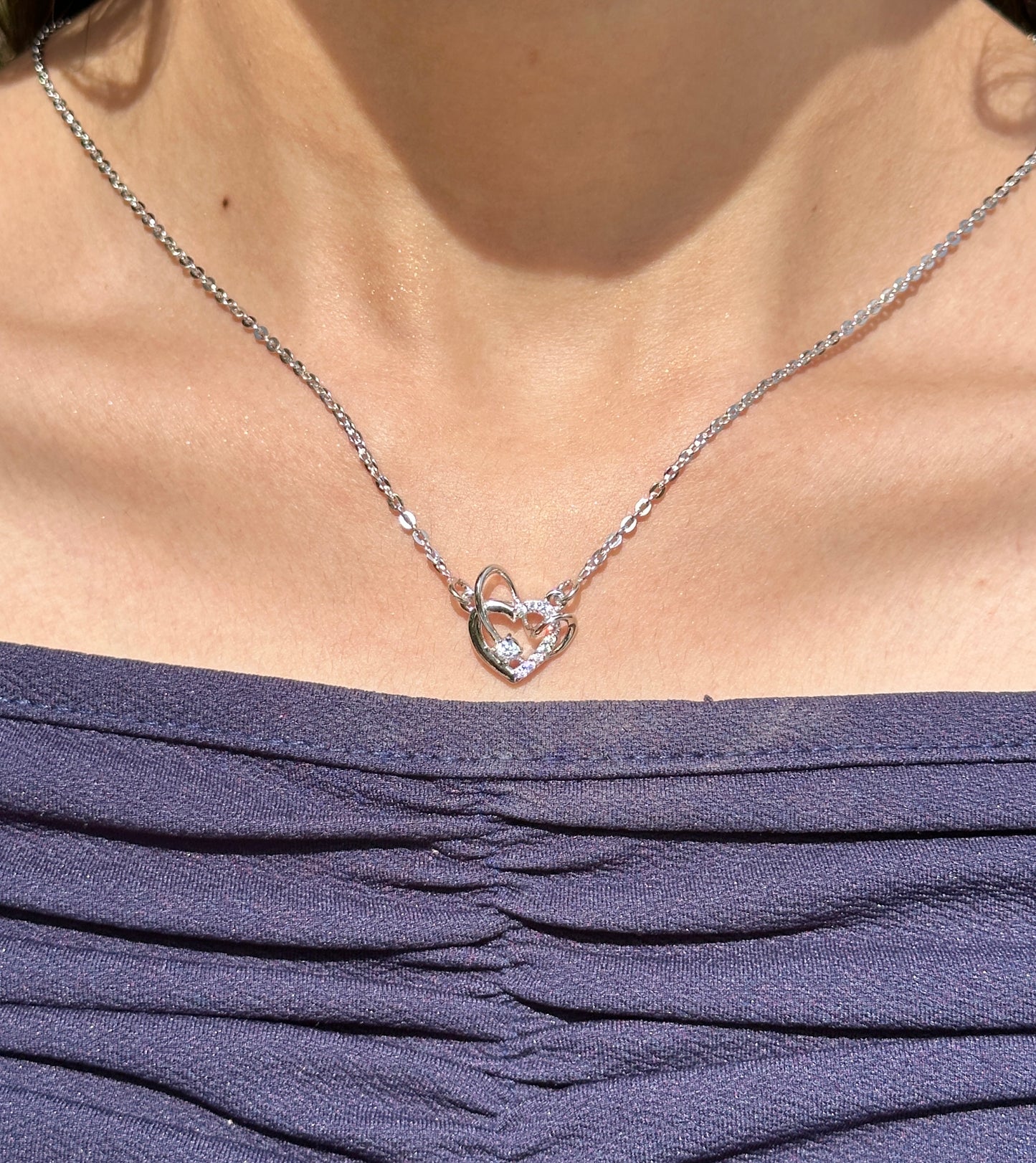 Captured Heart Silver Necklace