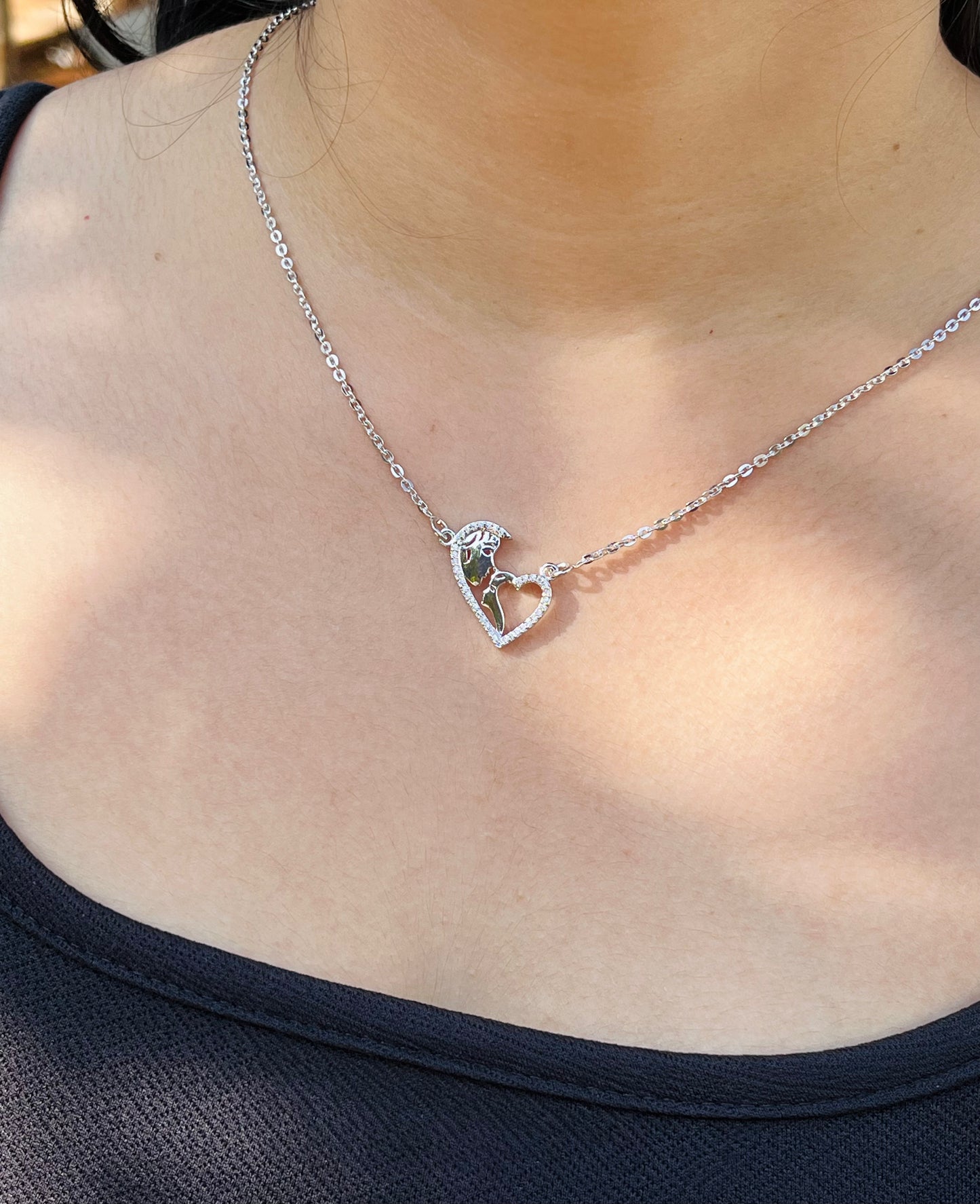 Love's Embrace Silver Necklace