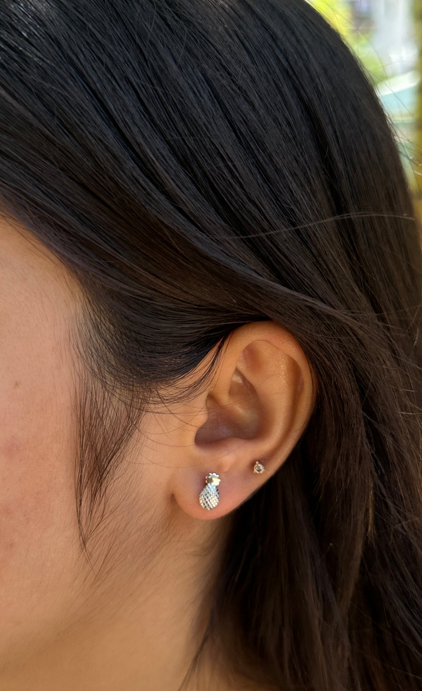 Pineapple Silver Stud Earrings