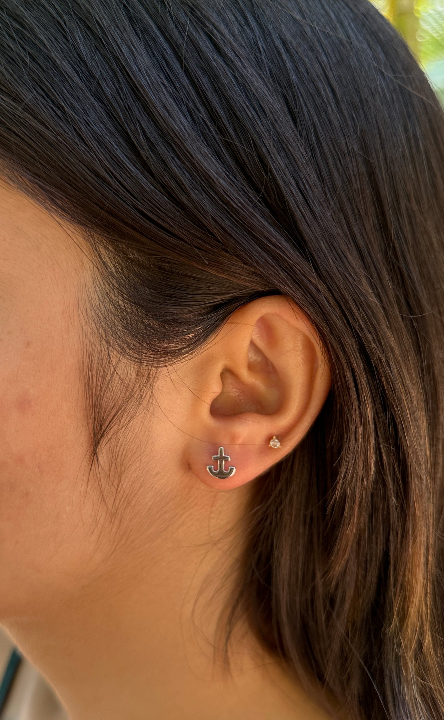 Minimalist Anchor Stud Earrings