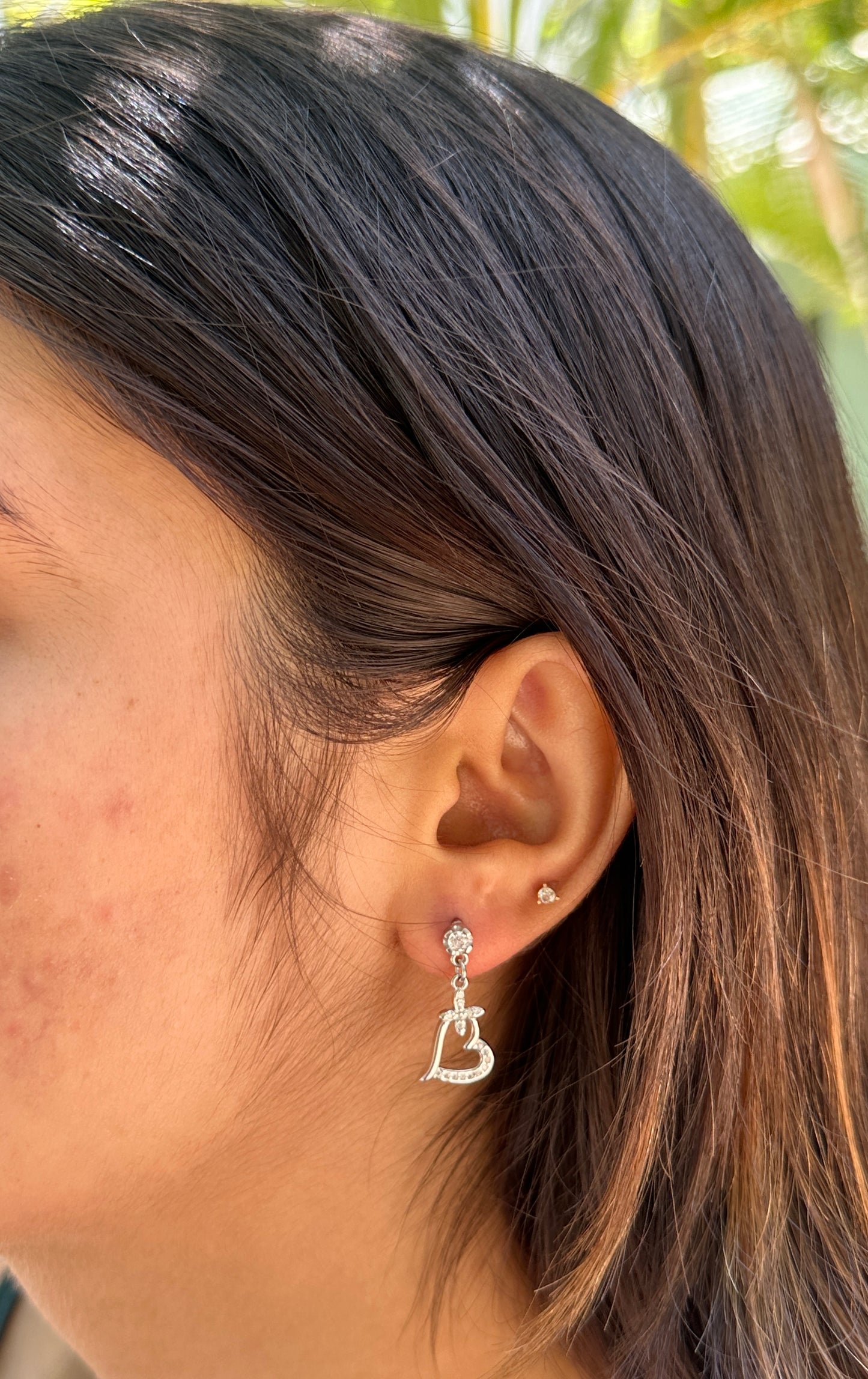 Silver Heart-Shaped Earrings