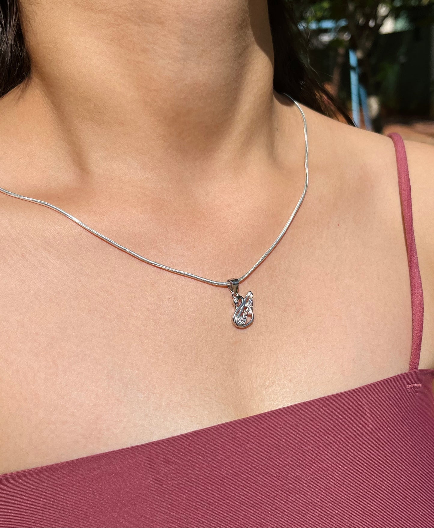 Swan Silver Necklace