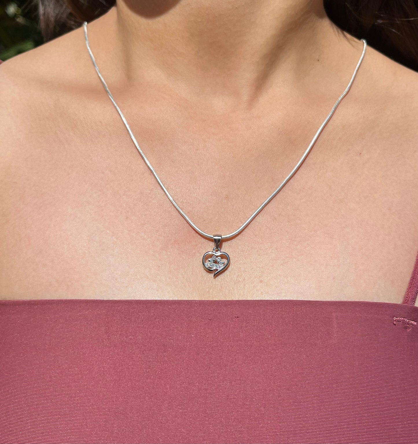 Minimalist Heart Silver Necklace