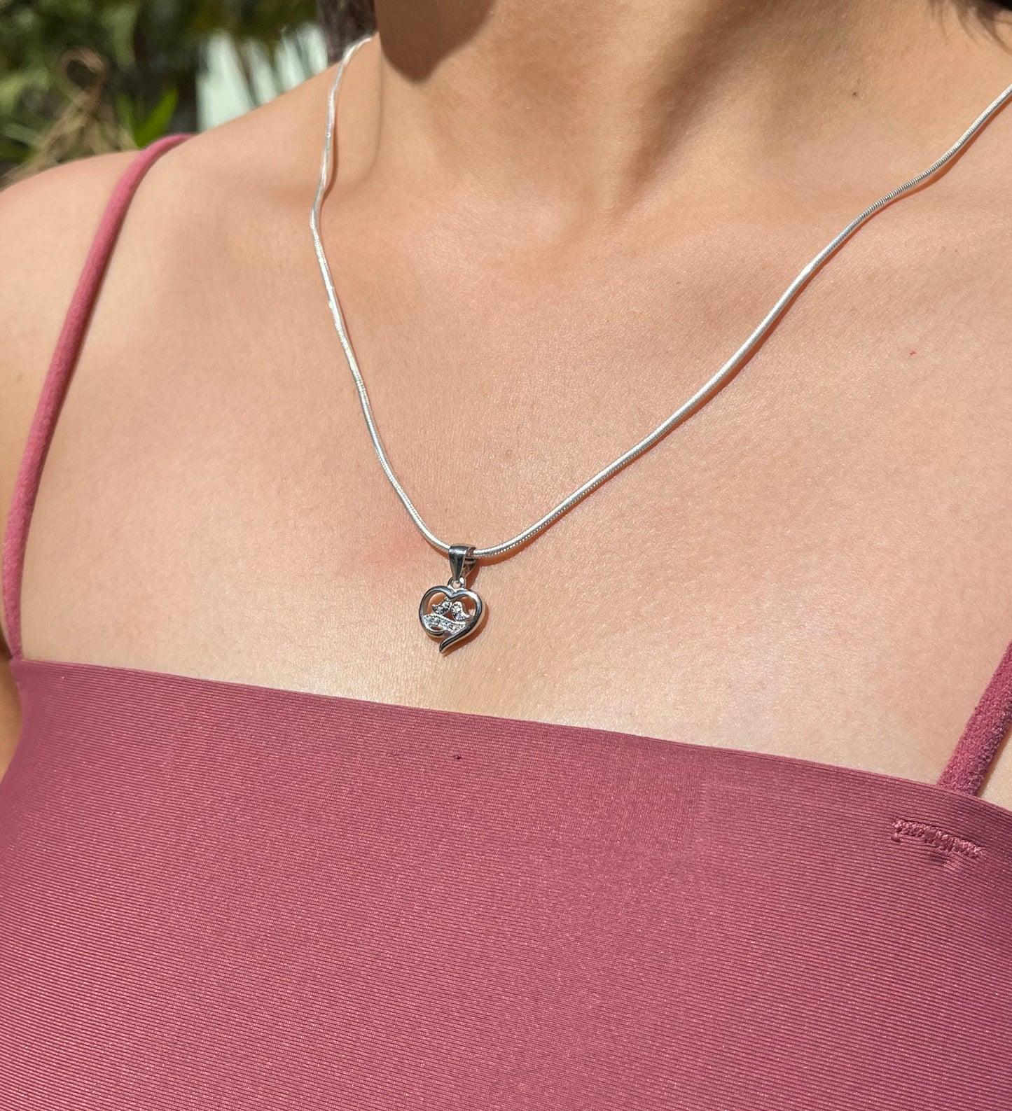 Minimalist Heart Silver Necklace