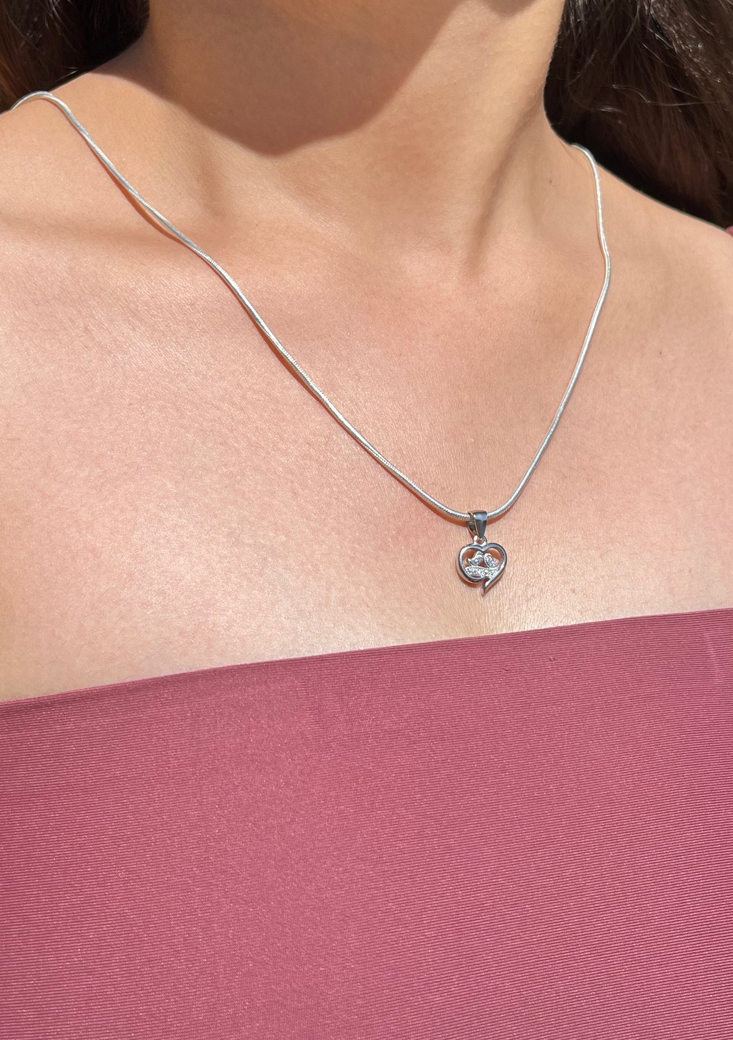 Minimalist Heart Silver Necklace
