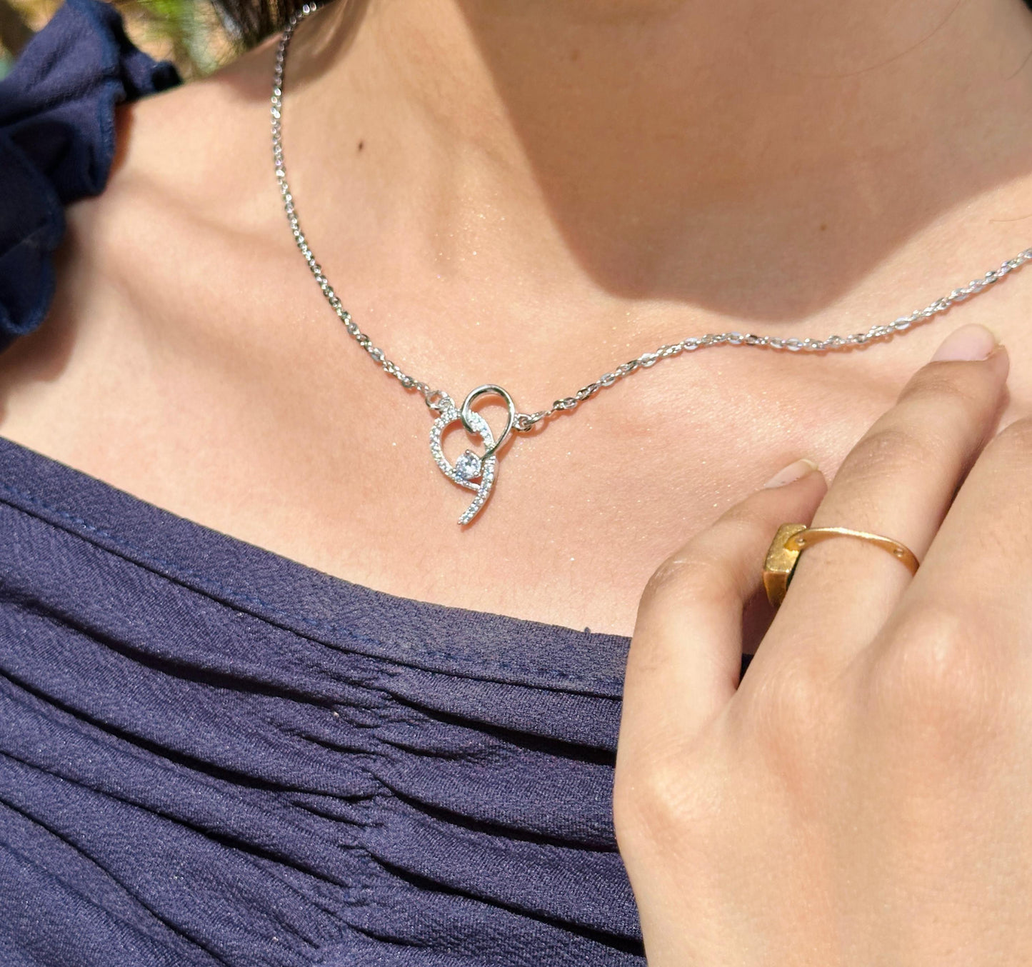 Sacred Heart Silver Necklace