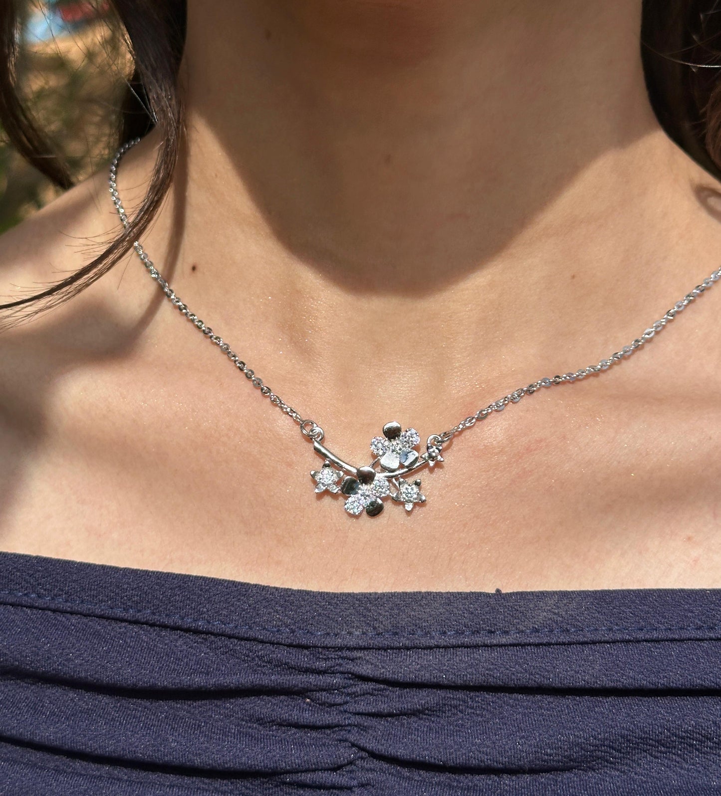 Sparkling Serenity Silver Necklace