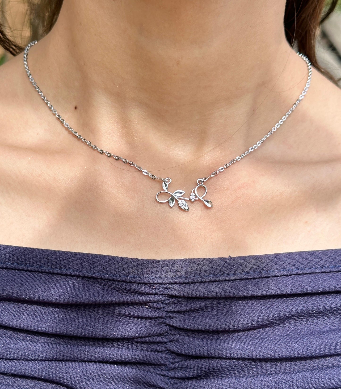 Sparkling Serenity Silver Necklace