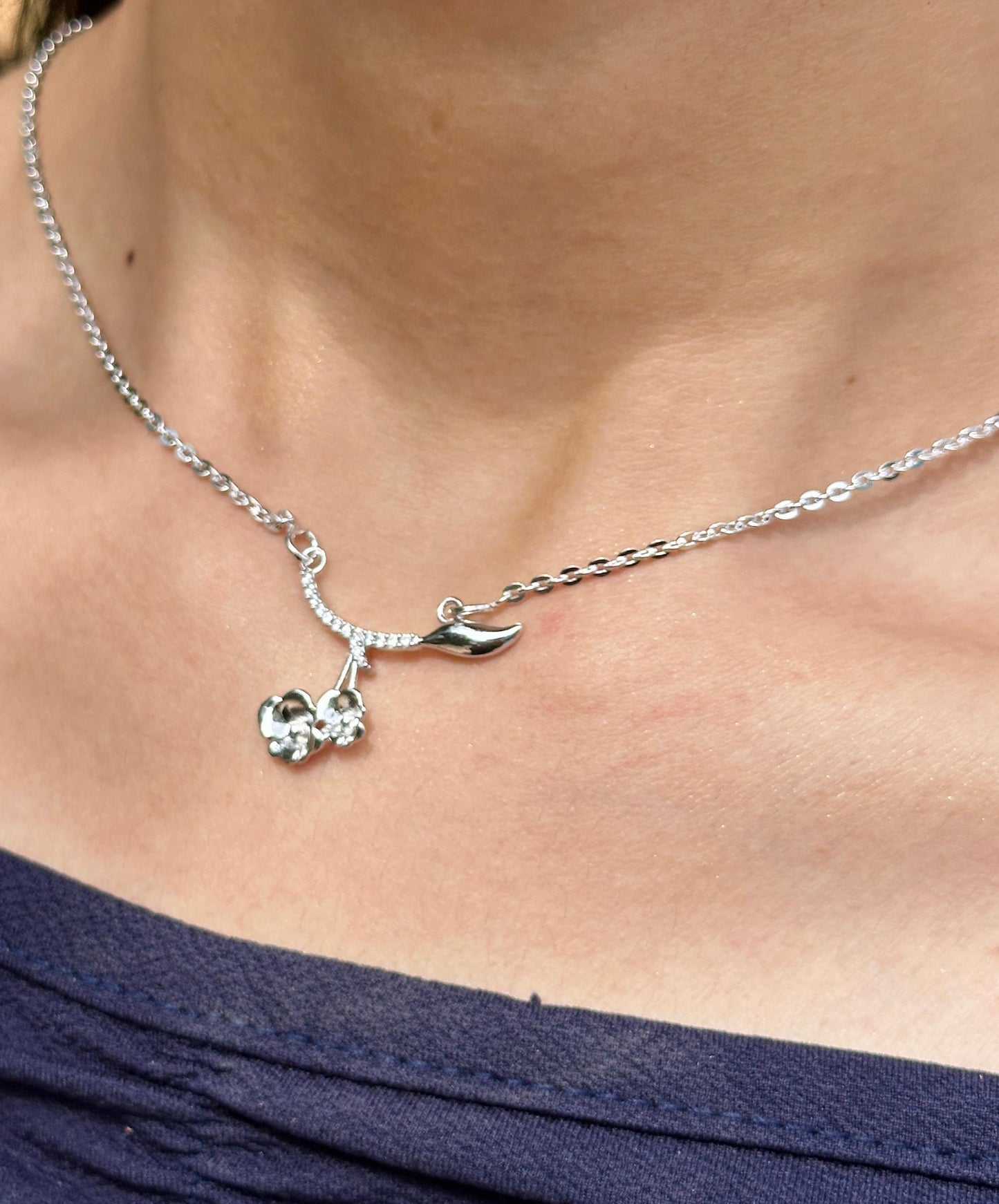 Enchanted Rose Silver Necklace