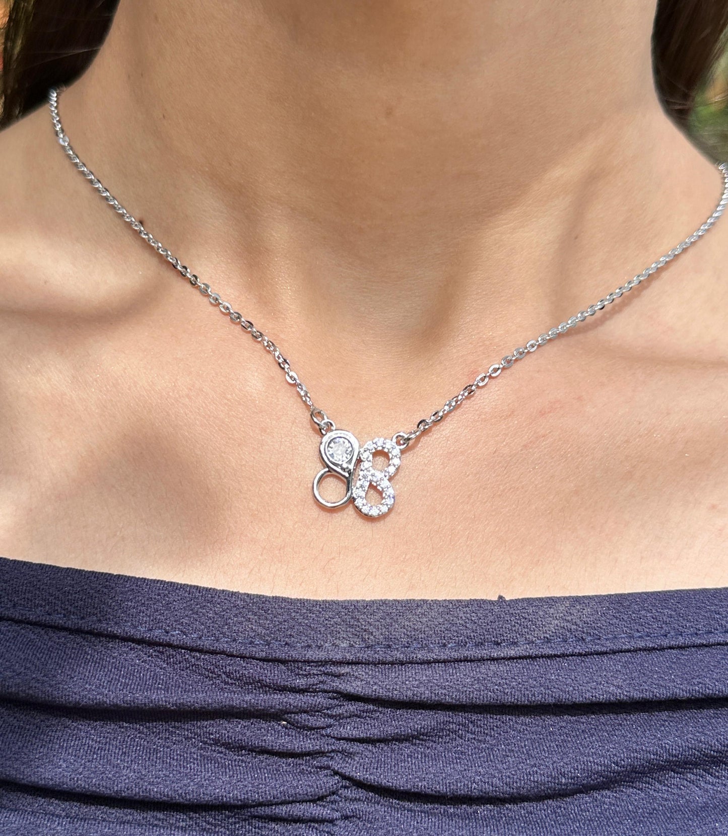 B Initial Silver Necklace