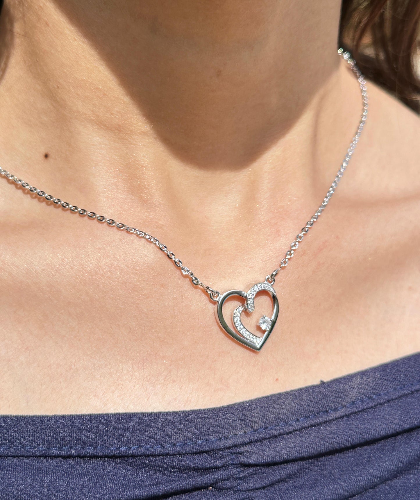 Love's Whisper Silver Necklace