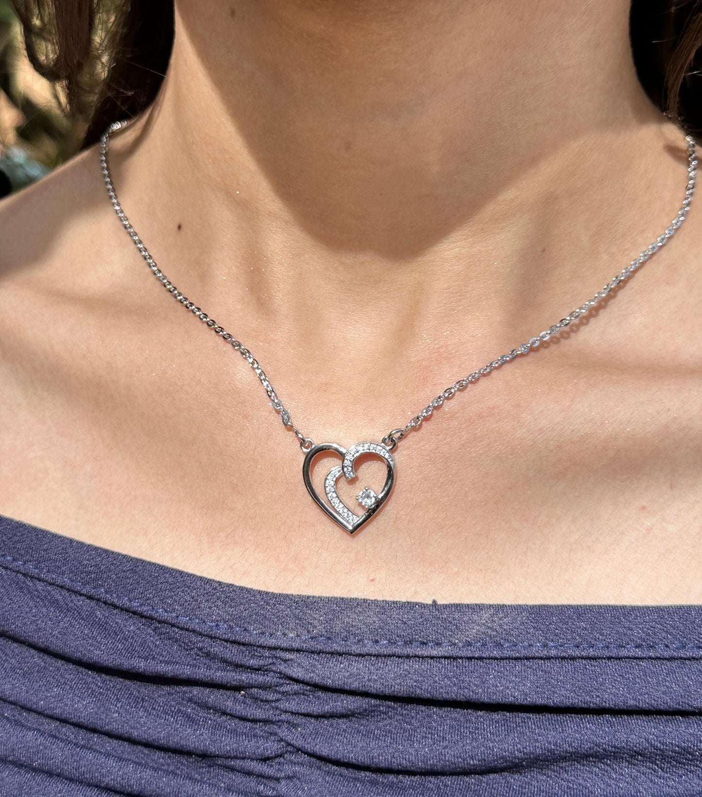 Love's Whisper Silver Necklace