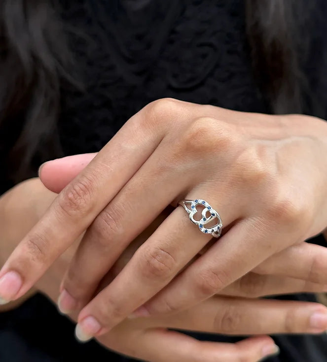 Intertwined Hearts Silver Ring