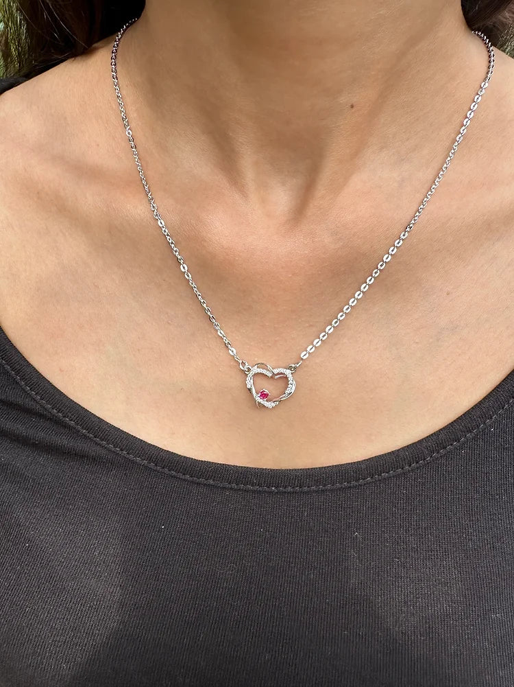 Heartfelt Stone Silver Necklace