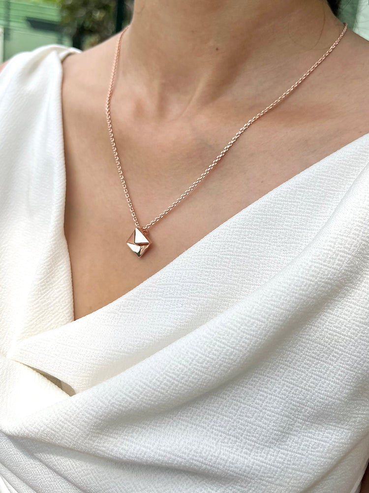 Rose Gold Polish Silver Necklace (Rhodium)