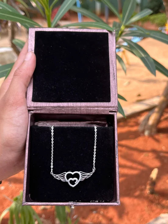 Wings of Love Silver Necklace
