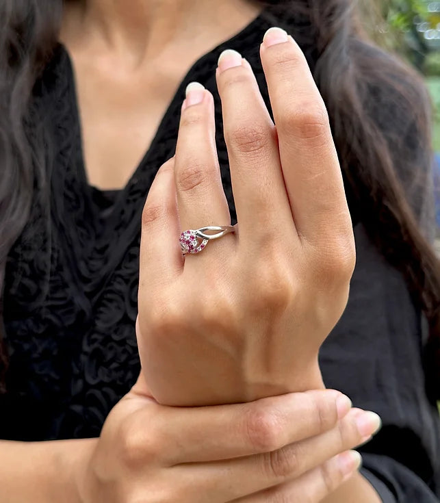 Pink Paradise Silver Ring