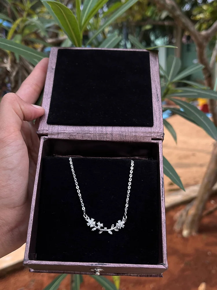 Love's Embrace Sleek Silver Necklace