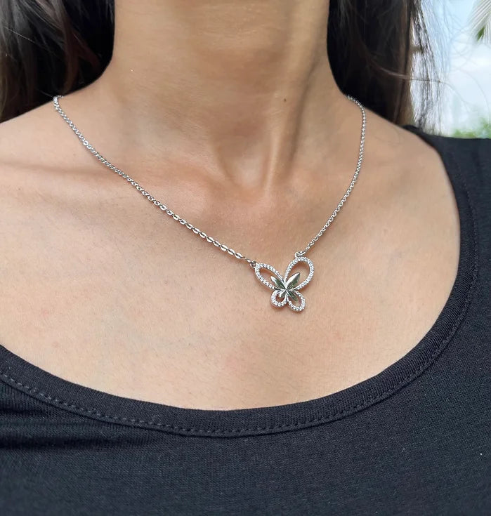 Soulful Butterfly Silver Neckalce