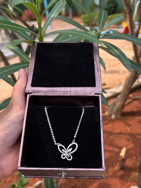 Soulful Butterfly Silver Neckalce