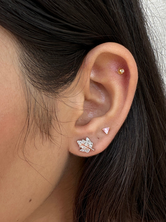 Leaf Rose Gold Polish Earring