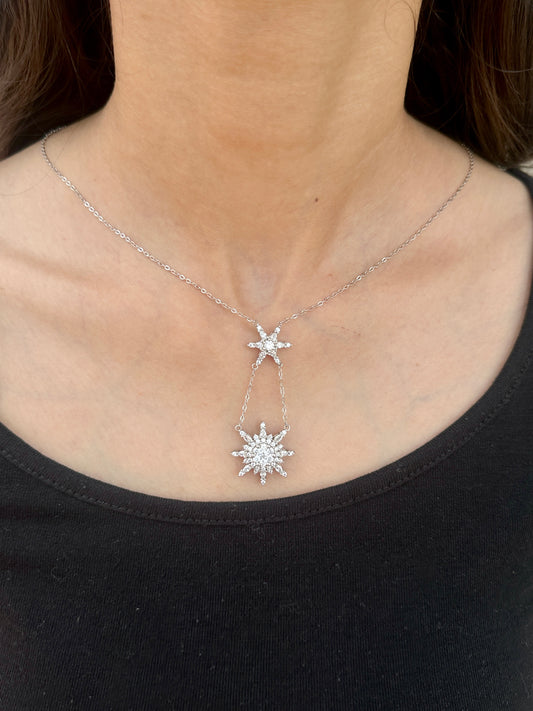 Starlit Grace Silver Necklace