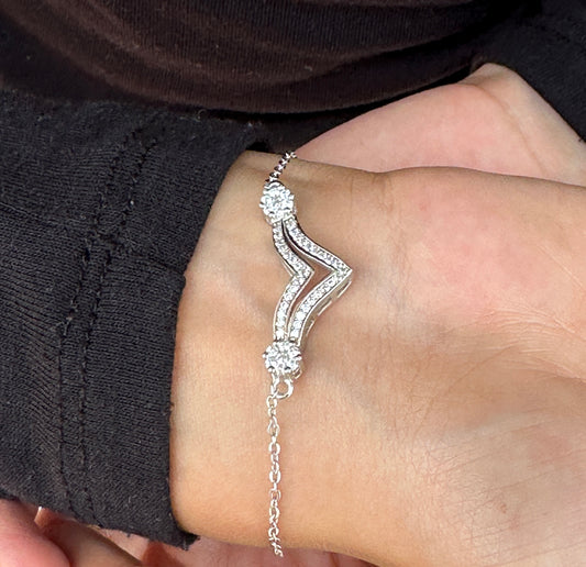 V-Shaped Silver Bracelet
