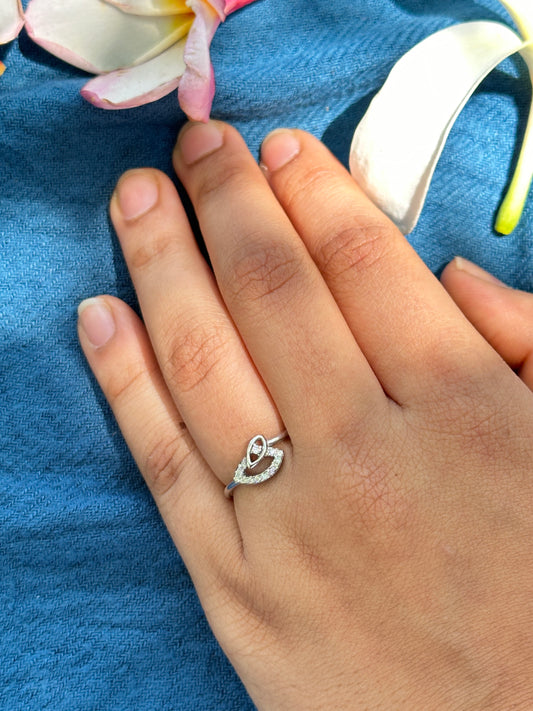 Heart-Loop Silver Ring