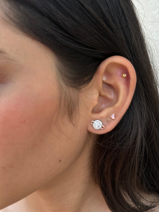 Celestial Spark Rose Gold Polish Earring