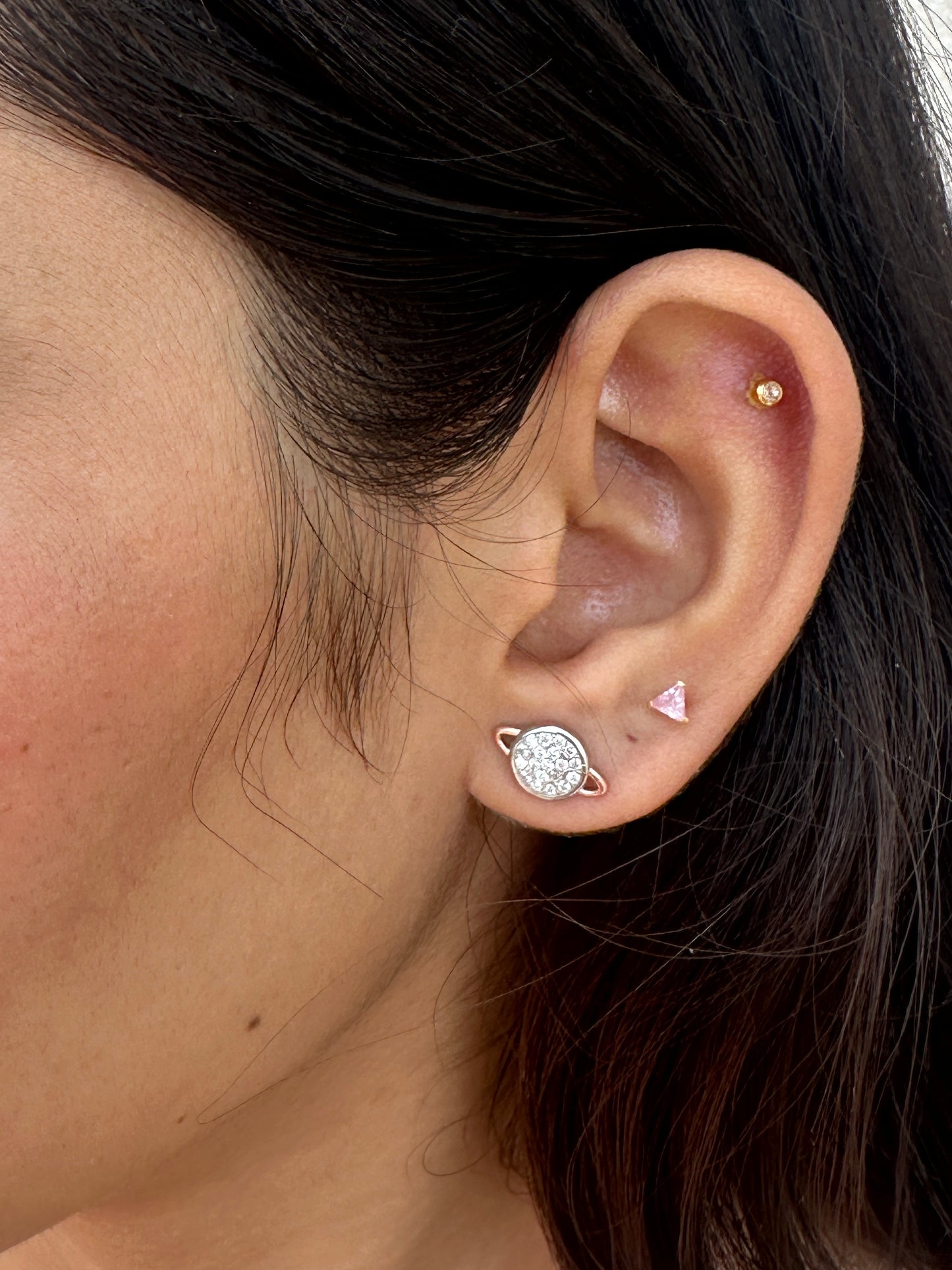 Celestial Spark Rose Gold Polish Earring