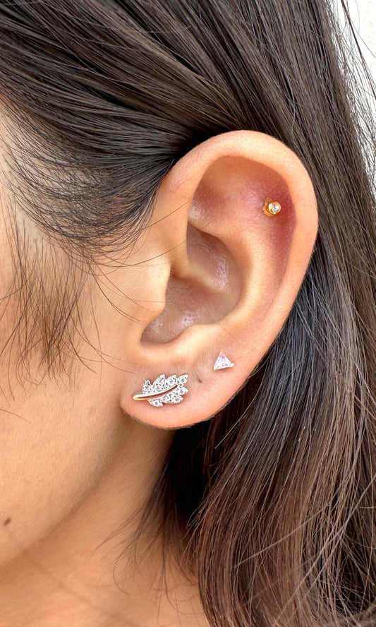 Whispering Leaves Rose Gold Polish Studs