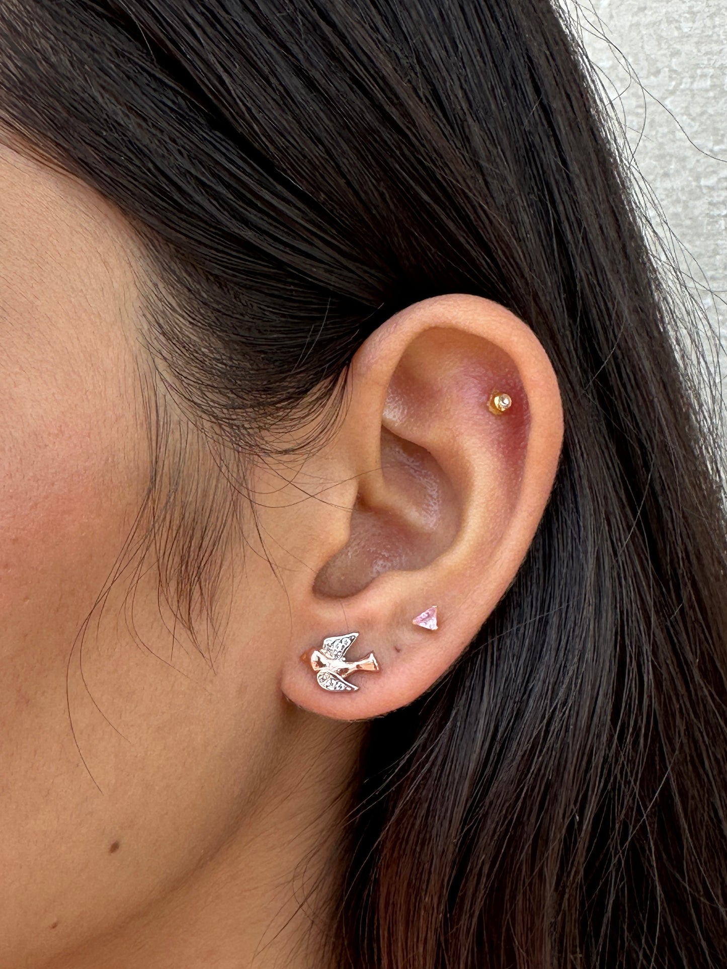Cupid’s Arrow Rose Gold Polish Studs