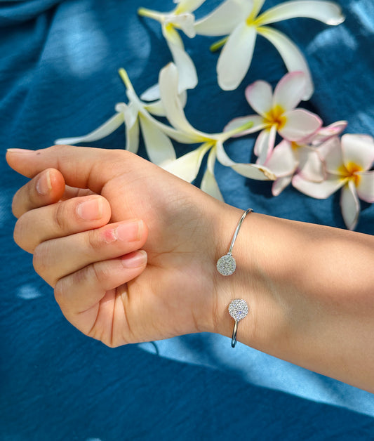 Sparkling Dual Disc Silver Kada
