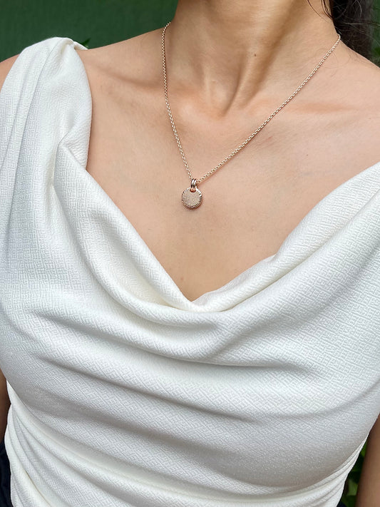 Rose Gold Polish Silver Necklace (Rhodium)