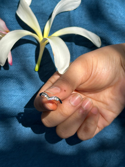 Silver V-Shaped Ring