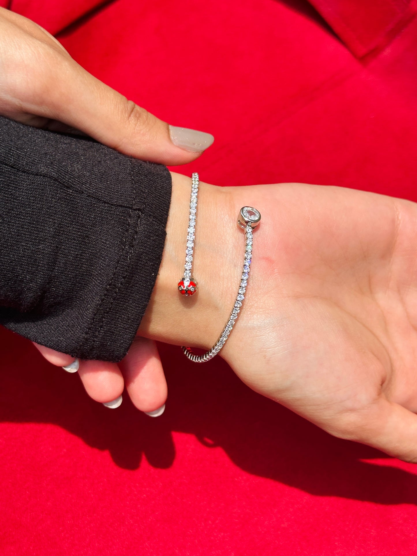 Sterling Silver Stone Kada