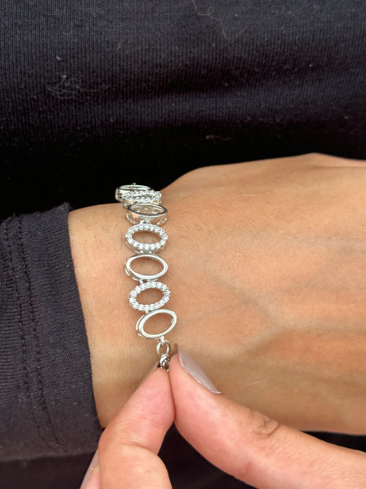 Oval Shaped Silver Bracelet